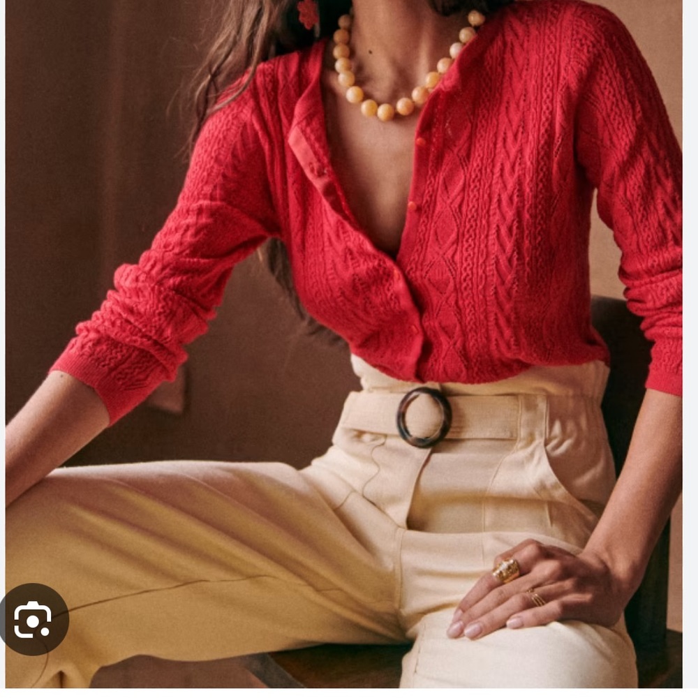 EUC Sézane Ruben Cardigan - Size S - Cherry Red